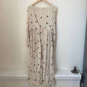 The Odells Shibori Print Tasseled Maxi Dress, Size Medium Petite